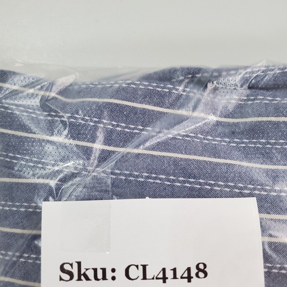 Gramicci Mens Stripe Roll Tab Shirt Medium Blue Button Up Casual Outdoors - Picture 12 of 12